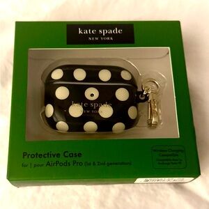 Kate Spade Black and White Polka Dot Protective Case for AirPods Pro